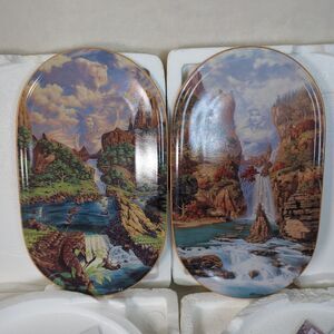 Embraced by the Spirits Set of 2 Collector Plates Jonathan Earle Bowser Bradford